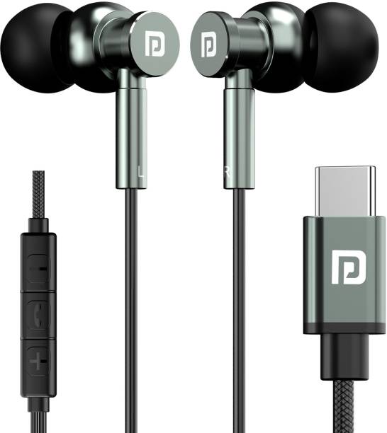 Portronics Conch Tune C Type C Earphone with mic, In-Line Controls, 1.2M Tangle Free Wired Headset