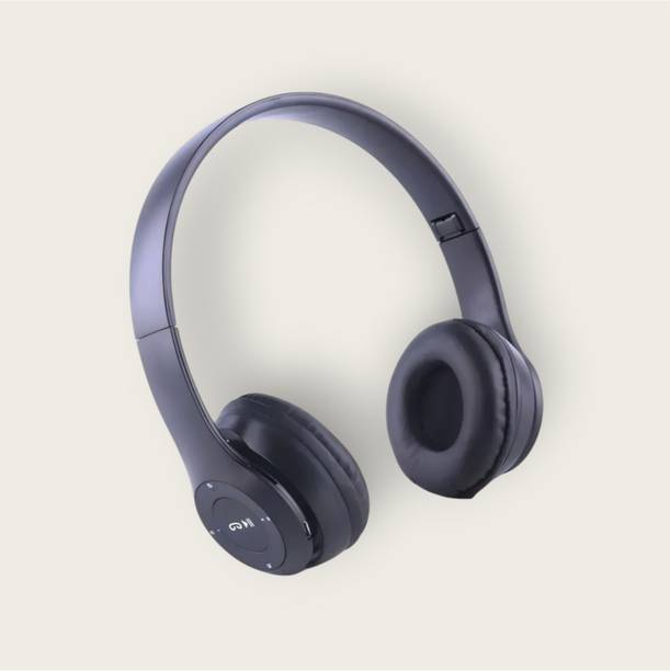 AIZINA Wireless Headphones with Mic & SD Card Slot, Extended Battery Life_9H Bluetooth & Wired