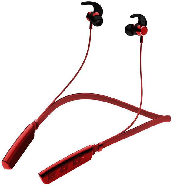 ZTNY New 2023 ROCK BASS 233 +Pro Neckband Wireless With Mic Headphones/Earphones Bluetooth (Red, On the Ear)