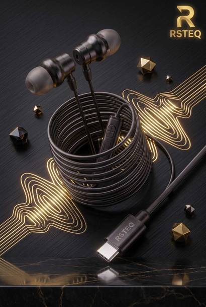 RSTEQ C Type Earphone Dolby Sound | ENC Mic | Magnetic Buds M8F Wired Gaming