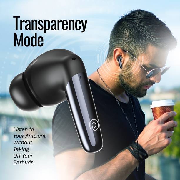 PTron Zenbuds Ultima In-Ear 35dB ANC Earbuds with Quad Mic ENC Calls, 50H Playtime Bluetooth Headset
