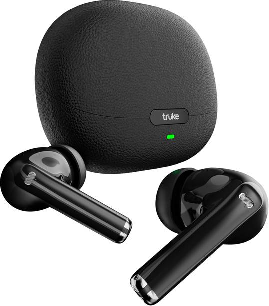 truke AuraPro 60H Playtime TWS Earbuds, Leather Finish, Dual Pairing, 13mm Driver, 5.4 Bluetooth