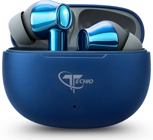 TECHIO AirBeats Wireless Earbuds with Dual Mic ENC for Clear Calls, 50H Playback Bluetooth