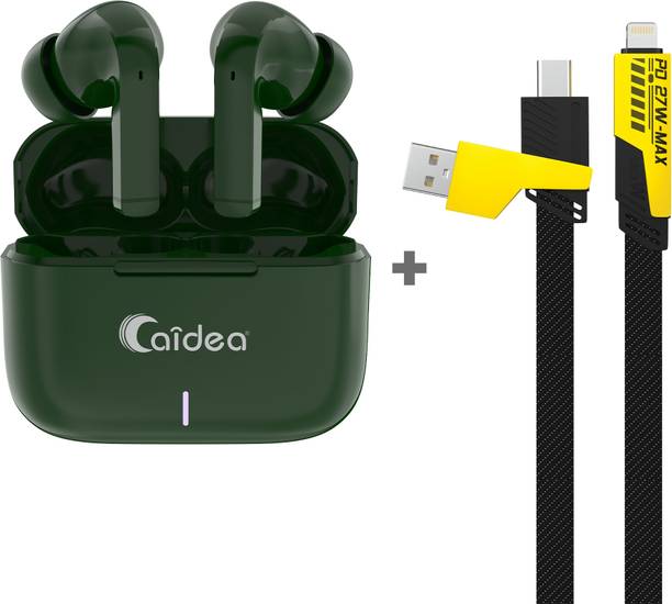 Caidea Combo 3 - TW500 Tube Upto 50H* TWS + UC720, 4in1 65W Fast Charging Cable Bluetooth