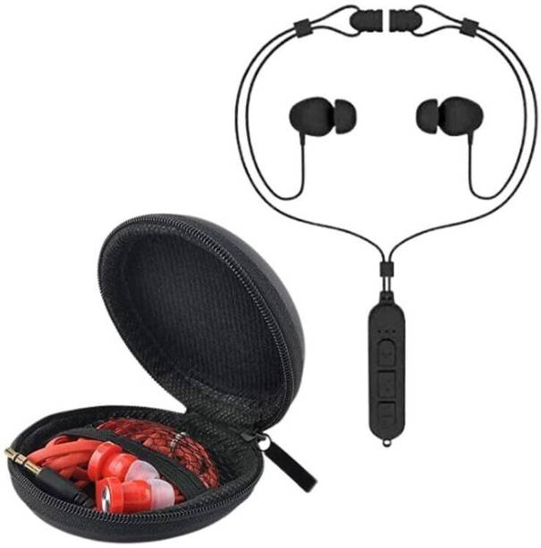 DRUMSTONE Combo C678 - BT06 Wireless Bluetooth Earphone & Round Zipper Storage Bag Bluetooth
