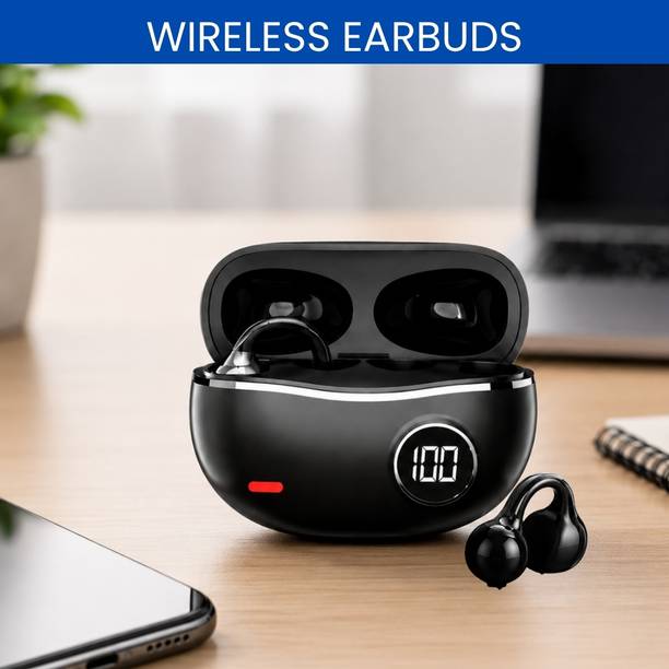 GUGGU TWS Bluetooth Earbuds With Digital Display, Secure Ear Clip and Deep BassBR447 Bluetooth