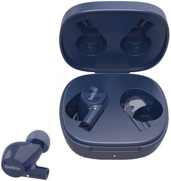 BELKIN TWS Earbuds IPX5,Up to 31 hrs. Playtime Wireless Charging Dual mic on Each Side Bluetooth