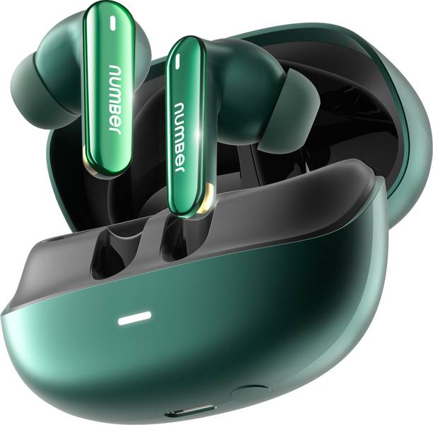 Number Navo Buds N1 w/ 100Hrs Playtime, 4Mic ENC, Dual Pairing, High Bass,Fast Charge Bluetooth