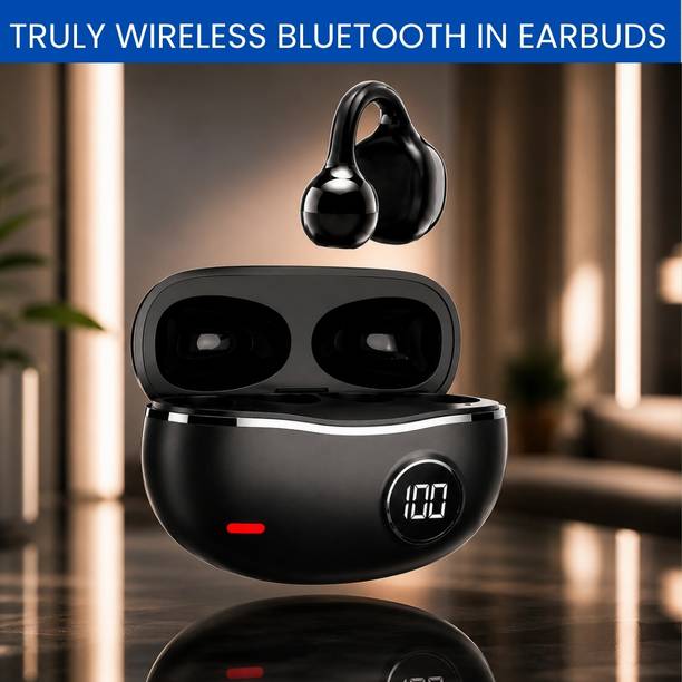 GUGGU TWS Bluetooth Earbuds With Digital Display, Secure Ear Clip and Deep BassNT77 Bluetooth