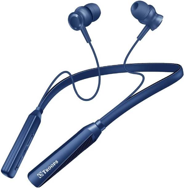 TP TROOPS Wireless in-Ear Neckband Earphones, 10mm Drivers, Above 20 Hrs Playtime Bluetooth & Wired