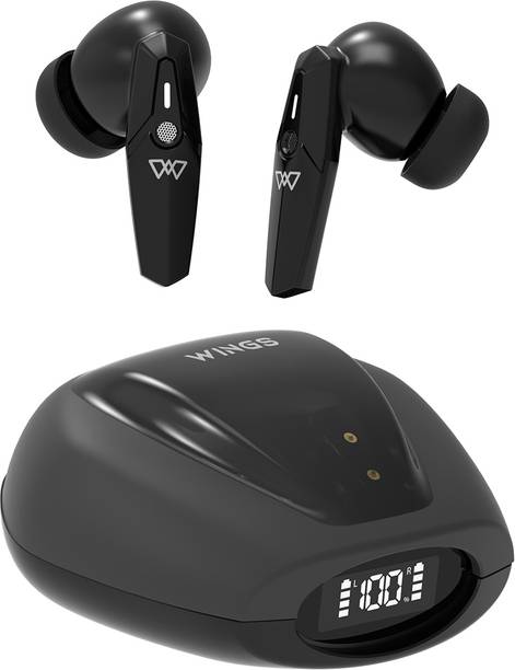 Wings Phantom 410 Wireless Earbuds with Digital Battery Indicator & 70 Hrs Playtime Bluetooth Gaming Headset