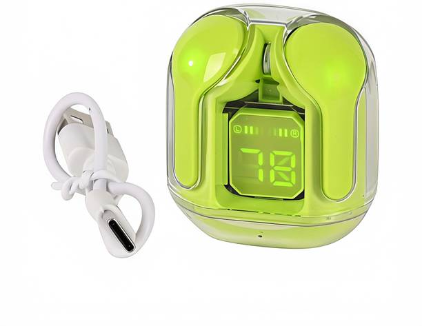Kronixa UltraPod Max Bluetooth Headset with LED Power Display & Fast Charge Green Bluetooth