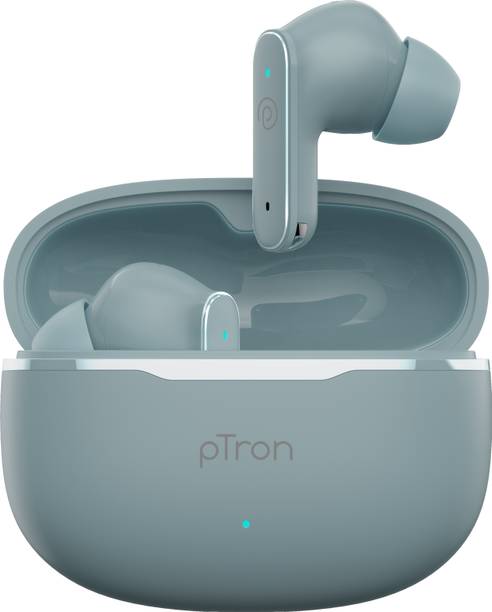 PTron Bassbuds Eon w/ 45hrs Playtime, 13mm Drivers, AI-ENC Calls,Custom EQ, Mobile App Bluetooth