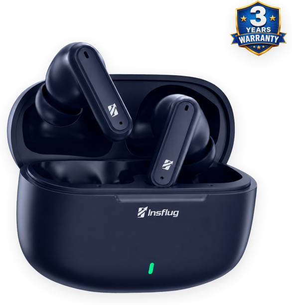 Insflug New Wireless Earbuds with Dual Mic ENC, ENC Mic, Suitable for Music Calls Gaming Bluetooth