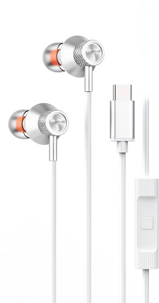 Boom Type C Wired Earphone With HD Quality Sound In-Line Mic Wired Bluetooth Gaming