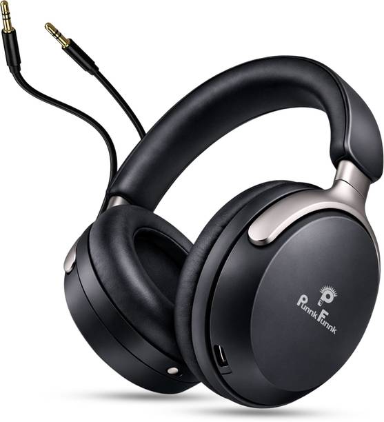 PunnkFunnk Bass Headphone with 48H Playtime, Low Latency up to 40ms, Dual Pairing, Wireless Bluetooth