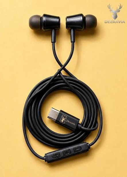 Deeravia Type-C Earphone|ENC Mic| Premium Earphone| Magnetized Buds pro Wired