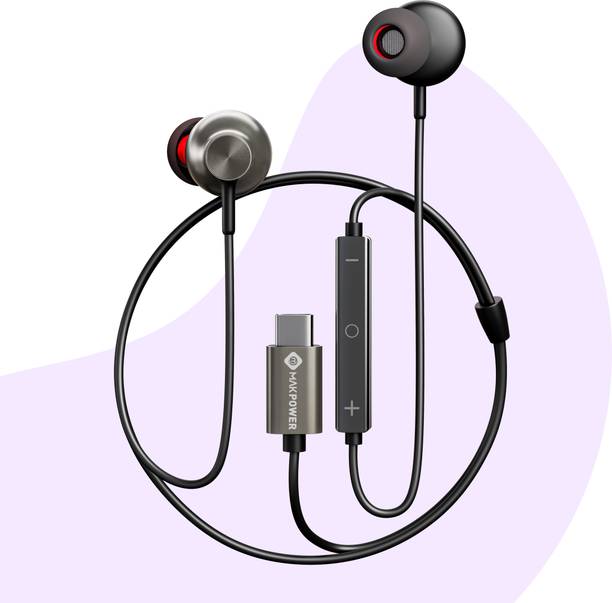 MAK POWER HD Audio Type-C Earphones with Tangle-Free Braided Cable Wired