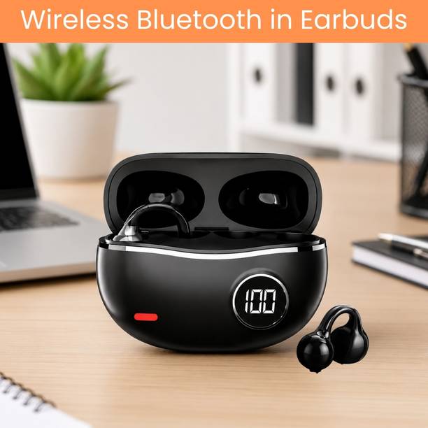 SACRO TWS Bluetooth Earbuds With Digital Display, Secure Ear Clip and Deep BassZY7 Bluetooth