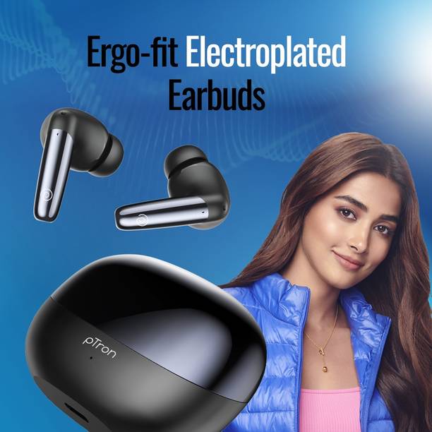 PTron Zenbuds Ultima In-Ear 35dB ANC Earbuds with Quad Mic ENC Calls, 50H Playtime Bluetooth Headset