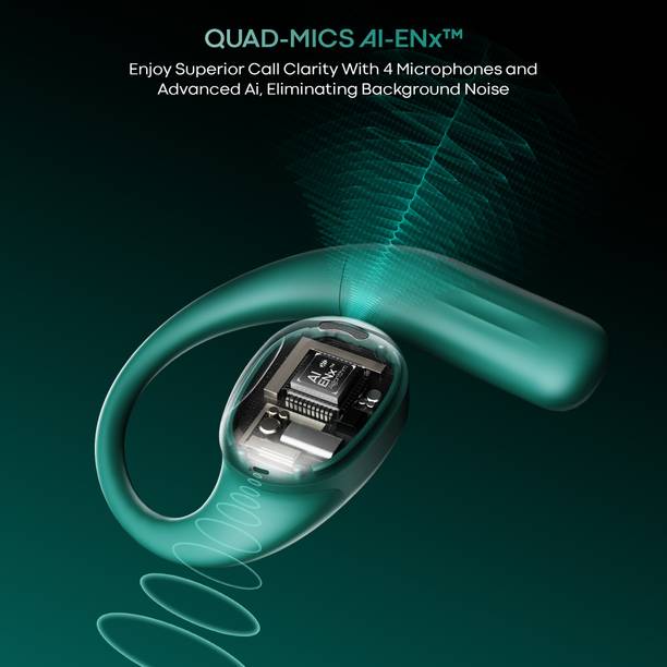 boAt Airdopes Progear w/ Air Conduction Tech,100 HRS Playback,OWS Earbuds for Workout Bluetooth Headset  (Sporting Green, True Wireless)