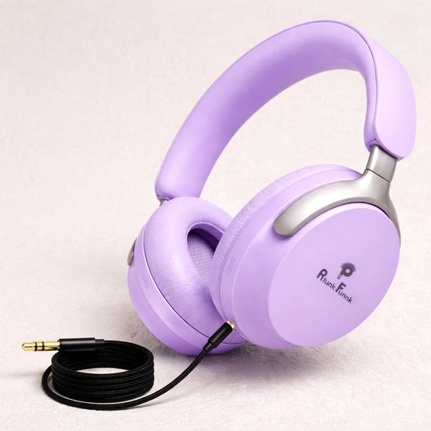 PunnkFunnk Over Ear Wireless Headphones with AUX Cable 40H Playtime Deep Bass Mic Bluetooth