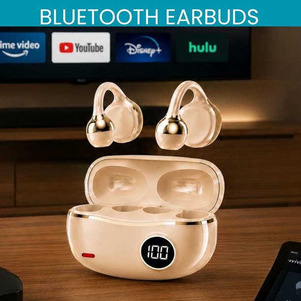 GUGGU Wireless Bluetooth Earbuds With LED Battery Display, Ear Clip, Touch ControlK332 Bluetooth