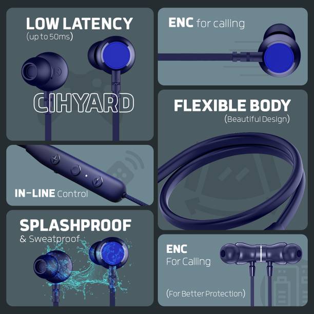 CARRON C-110 - 48 Hour Playtime Headphone Neckband with ENC & Fast Charging Bluetooth