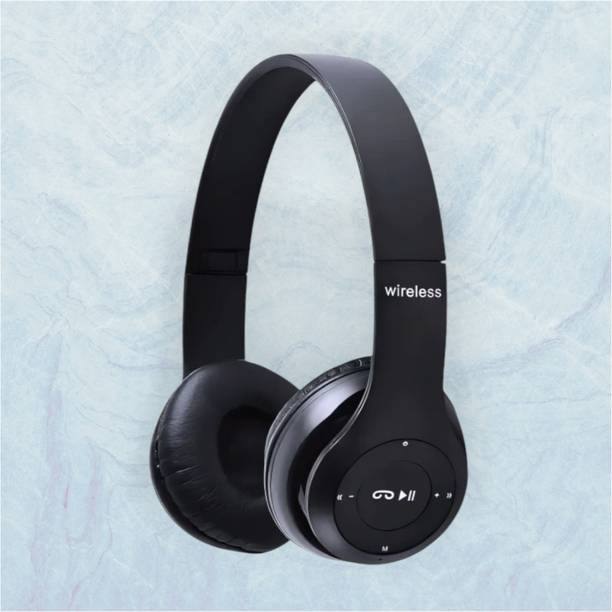 TWS Overhead Headphones with Mic & SD Card, Strong Battery Backup_RW Bluetooth & Wired
