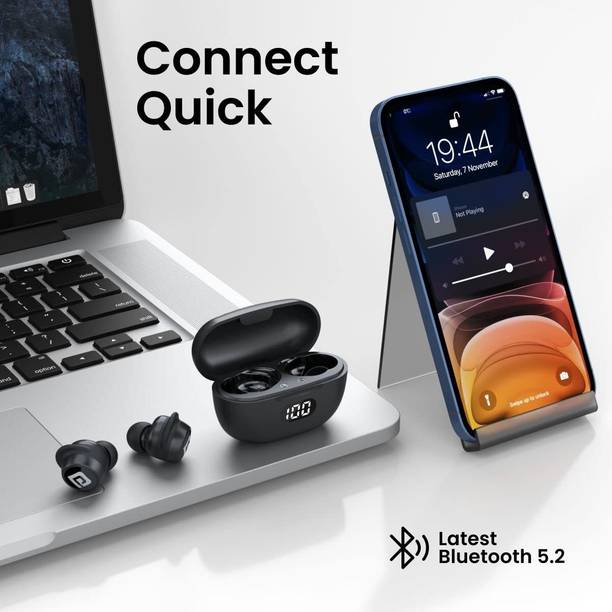 Portronics TWINS S5 Bluetooth Headset  (Black, True Wireless)