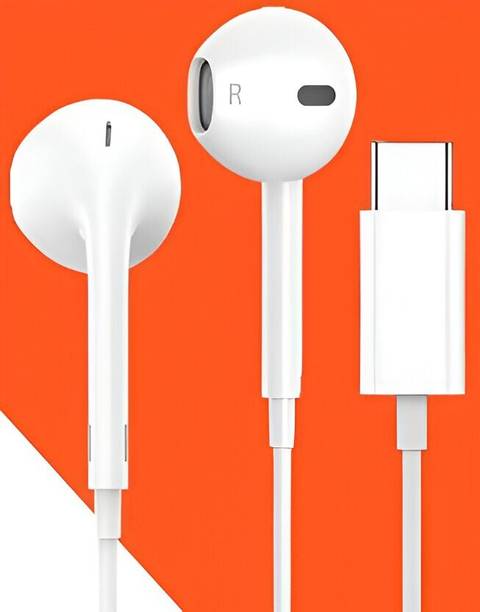 The Electron Bay Type C Wired Earphone With HD Quality Mic In-Line, 14.2mm Driver Wired Gaming