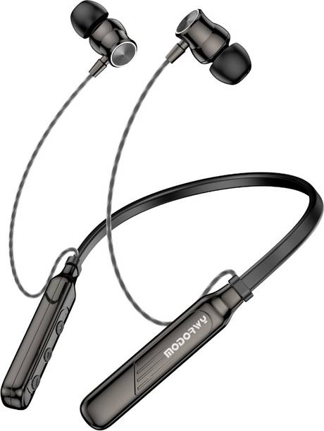 Modorwy Glory Bluetooth Neckband 50Hrs Playback ENC Hall Switch In-Line Mic BT v5.3 Bluetooth