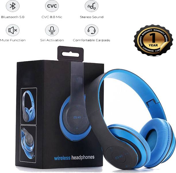 BAGATELLE BEST NEW Foldable Wireless & Sports Headphone with Mic and Volume Bluetooth Gaming