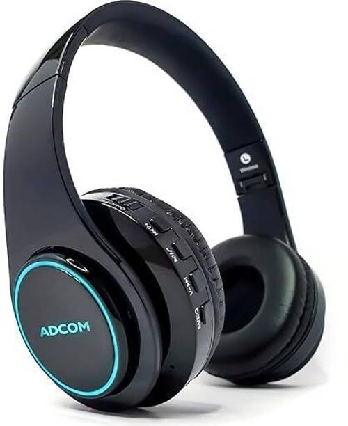 ADCOM Luminosa Wireless Headphone with RGB LED Lights 15 Hr Battery Built in Mic Bluetooth
