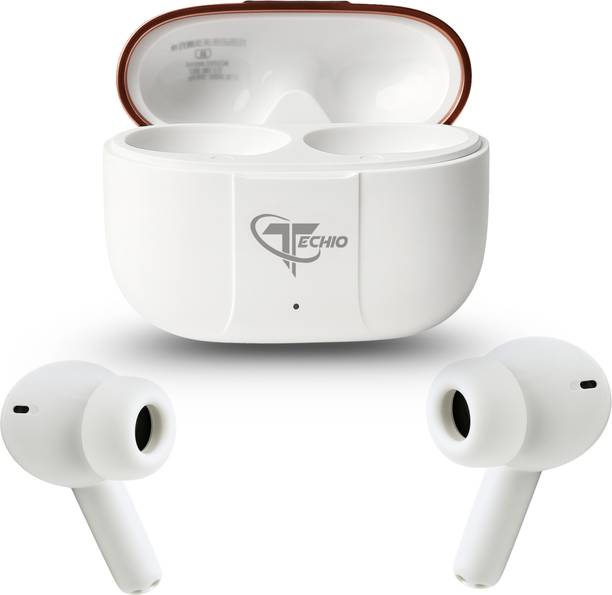 TECHIO AeroBass Music Pods with Enhanced Treble and Deep Bass 40Hr Playback Bluetooth