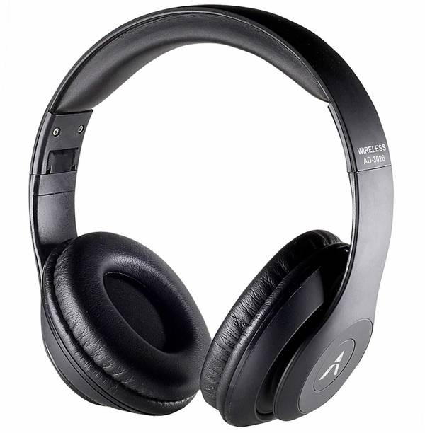 एडकॉम Shuffle Over-Ear Wireless Bluetooth Headphones (Black) ब्लूटूथ हेडसेट