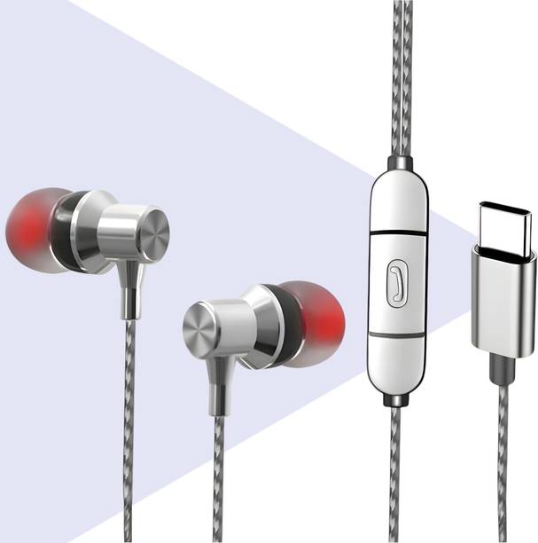 Bxeno Type C Earphone with Mic for SMSUNG S21 FE/F54/M34 5G/S22/S22+/S20 FE[12P] Wired