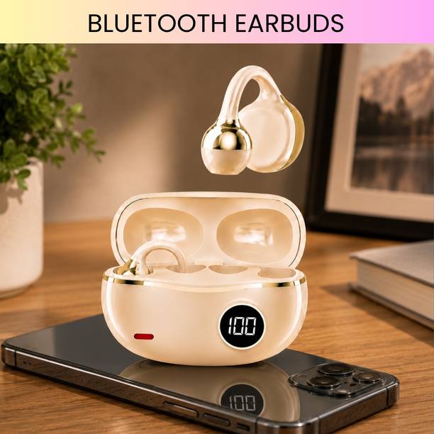 GUGGU Wireless Bluetooth Earbuds With LED Battery Display, Ear Clip, Touch ControlK80 Bluetooth