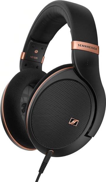 Sennheiser HD 505 open-back hi-res headphones with angled drivers, light design, rich bass Wired without Mic