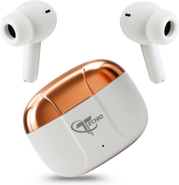 TECHIO AirMaxX Pro Dual Driver with Mega Bass and ENC Calling Support 40Hr Playback Bluetooth