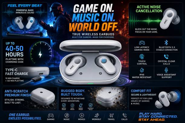 uag urbn armour gear Buds 2R TWS Earbuds | Powerful Bass | Type-C Fast Bluetooth