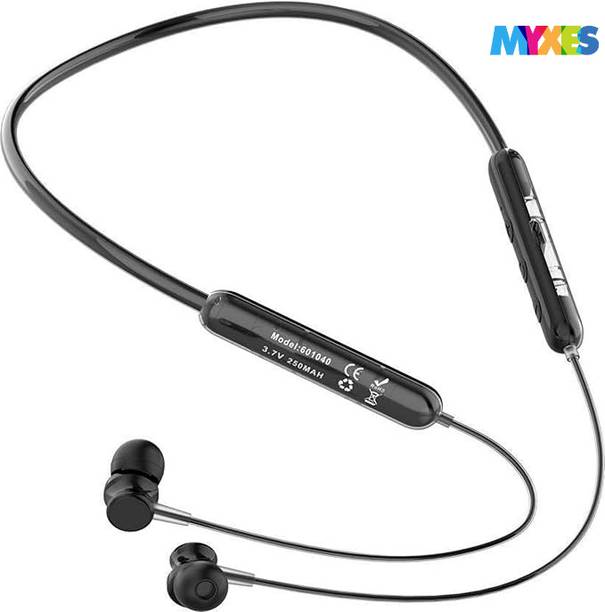 myxes Exclusive Transparent Design Neckband,4 Voice Modes Rich Bass, 35H playtime M160 Bluetooth