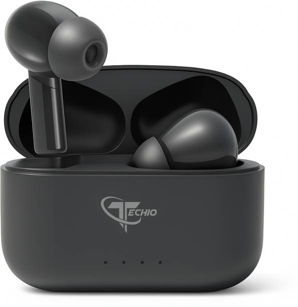 TECHIO BUDS XERO| ENC Mic, Touch Control, Type-C Fast Charging Bluetooth