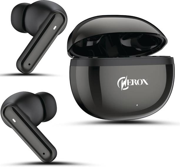 WEROX Z-Lite Airdoze Quad Mic Auto ENC, 50Hr Backup, Low Latency Gaming 5.3v Bluetooth Gaming