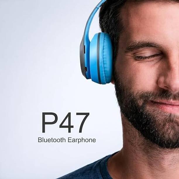 DAILYNEEDSENTERPRISES P47 BT Headphones Wireless Lightweight Folding Gaming Earphones Bluetooth