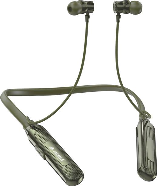 Aroma NB124 Clock Upto 100 Hours Playtime*,ENC, Voice Changer Fast Charging Neckband Bluetooth