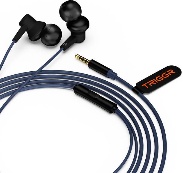TRIGGR Blaze 3.5mm Jack Wired Earphones with 13mm Driver,In-line Controls,Rich Bass,Mic Wired