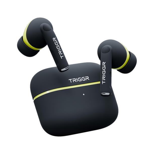 TRIGGR Ultrabuds N4 with Premium Finish, Rubber Grip Design, 40H Battery, 13 mm Drivers Bluetooth