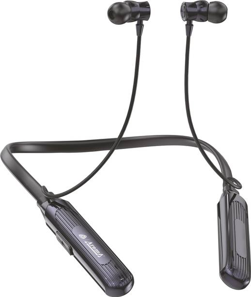 Aroma NB124 Clock Upto 100 Hours Playtime*,ENC, Voice Changer Fast Charging Neckband Bluetooth