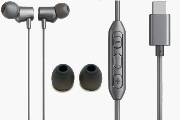 Shovan Metallic Finish Type-C Earphone with Inline Controls, Rich Bass, Magnetic bud 30 Wired